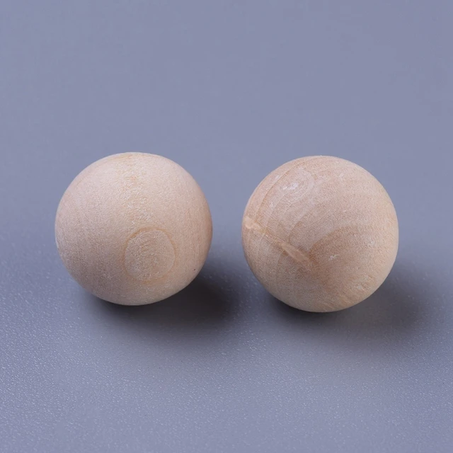 Wood Craft Balls - Unfinished Natural Wooden Ball 3,14 in (80 mm) Set 3 pcs  - Natural Round Wood Ball Decorative Wood Crafting Balls for Crafts and