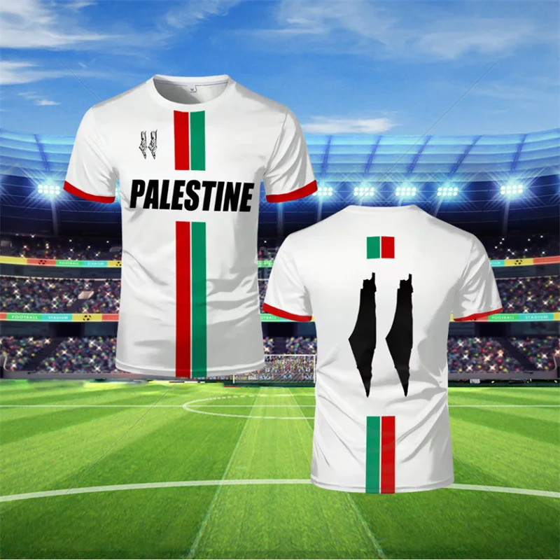 Palestine Football Jersey T Shirts Adult & Kids Light Luxury Digital Printed Soccer Uniforms Summer Mens Palestinian Flag Tees