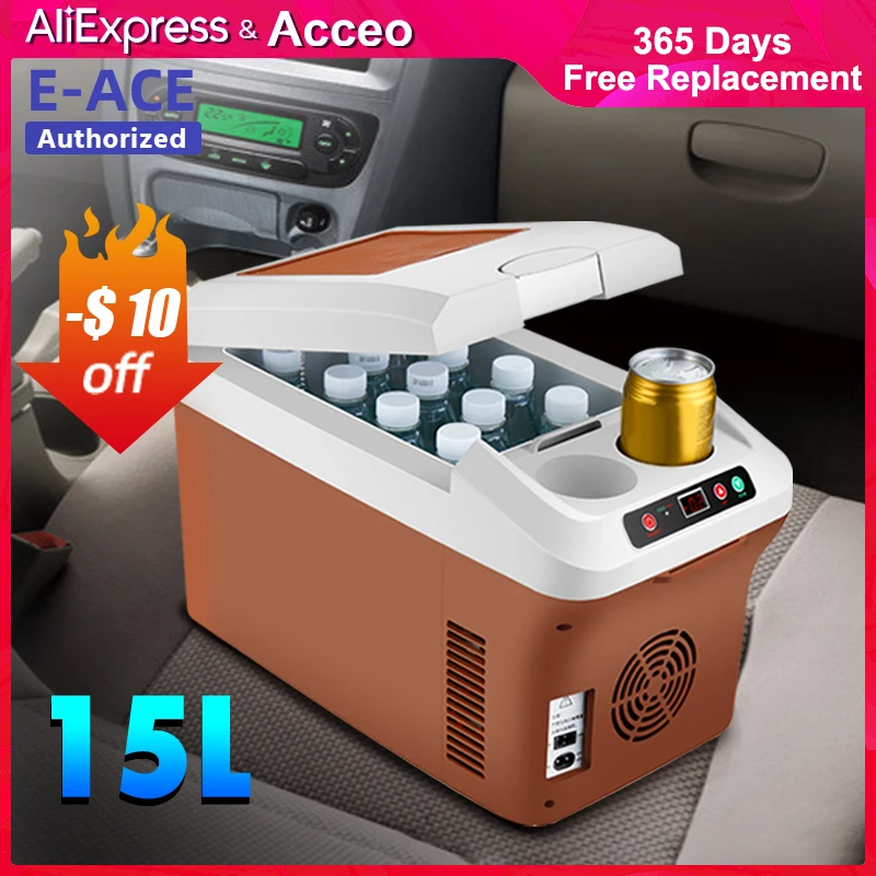 E-ACE M20 Car Fridge Low Noise Portable Hot Cold Dual Use Auto Fridge Food Drinks Fruit Storage for Home Travel Camping