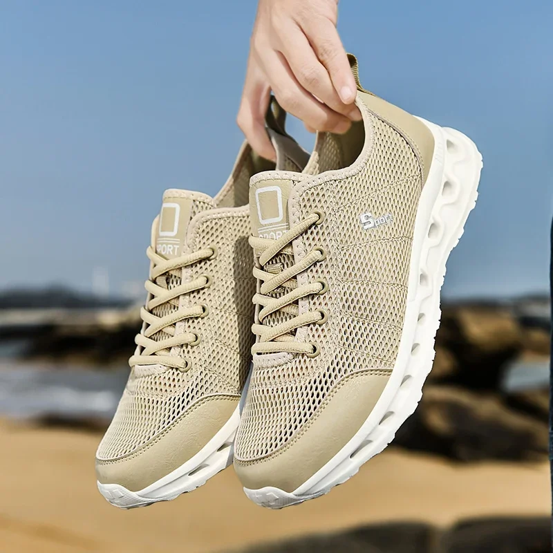 Men Aqua Shoes 2024 Outdoor Breathable Beach Shoe Lightweight Quick-drying Wading Shoes Sport Water Camping Sneakers Shoe