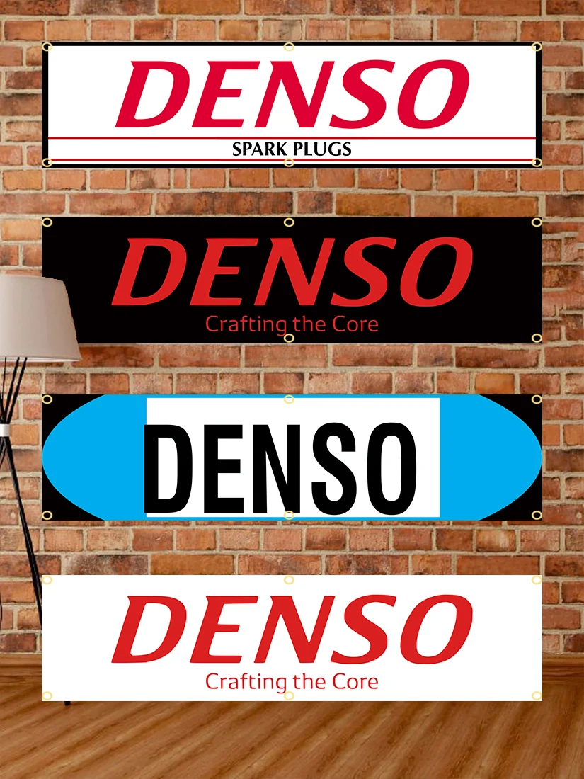 Description Picture 2 of item60X240cm Densos logo Banner Flag Polyester Printed Garage or Outdoor Decoration Tapestry