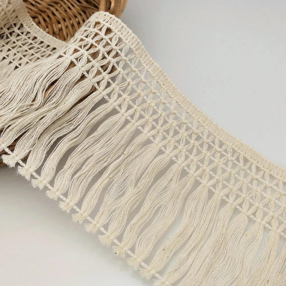 2 Yards/Lot 10cm Cotton Thread Strip Fringe Lace Trim DIY Clothing Accessories Tassel Clothes Pillow Home Decoration