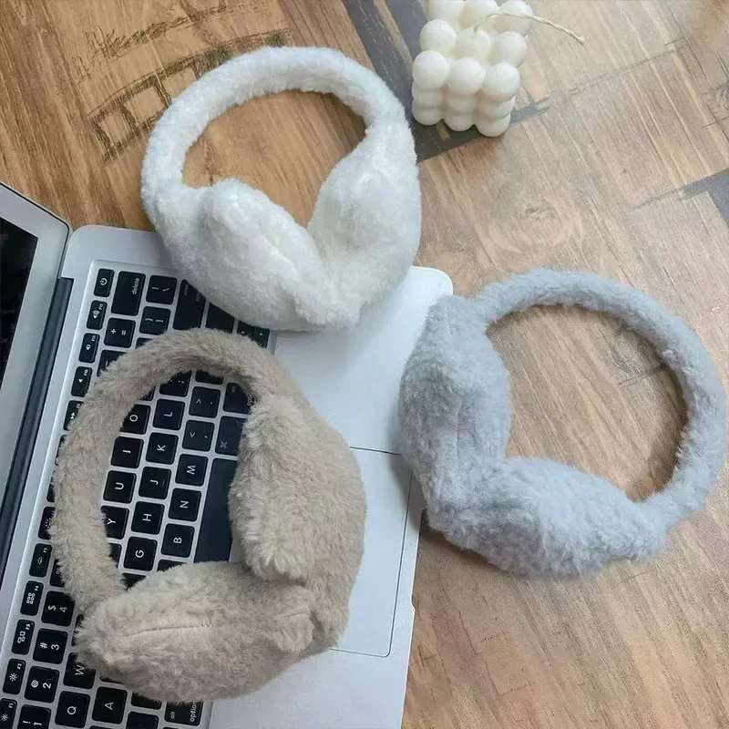 Y2K Star Fluffy Earmuffs Earplugs Cold Protection Women Ear Cover Keep Warm Solid Color Plush Earmuffs Cycling Accessories warm earmuffs,fur earmuffs
