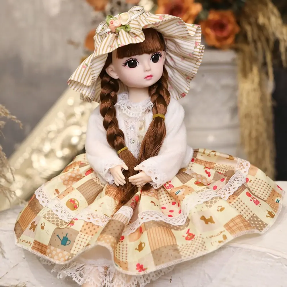 30CM Movable Joint Doll Girl Dress Up Toys Cute Safety Baby Doll Babies Toddler Princess Toy Beautiful 3D Makeup Doll 5