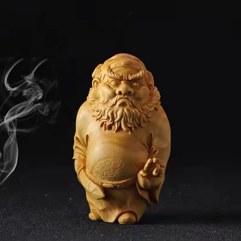 Solid-wood-Carving-Tianshi-Zhongkui-Ornaments-Small-Model-Attract ...