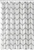 Modern Art Geometric Shower Curtain Set Herringbone Design Black White Striped Wall Cloth Decor Bathroom Polyester Curtains Hook 4