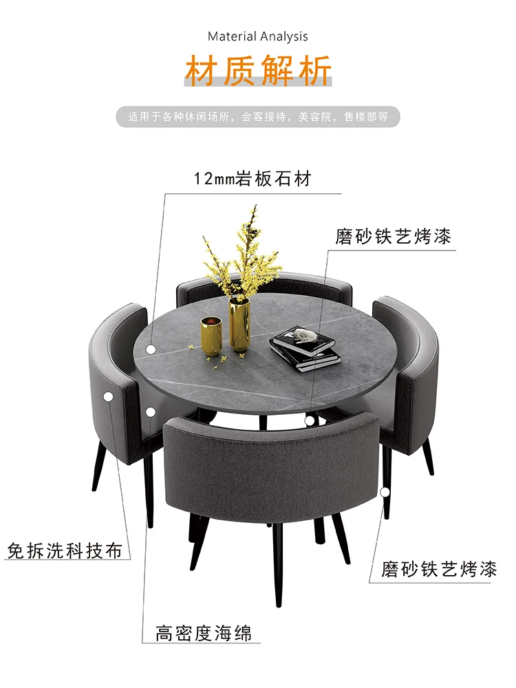 Description Picture 6 of itemNon Slip Dining Table Modern Waterproof Nordic Space Saving Dining Table Mobile White Design Mesa Comedor Restaurant Furniture