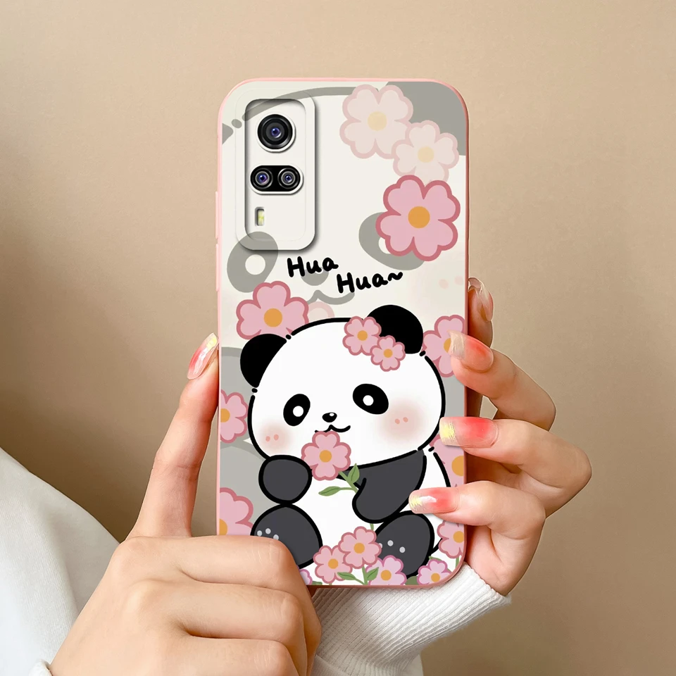 Cute Panda Dog & Floral Liquid Shell Soft Protective Luxury Case - Vibrant Design Cover