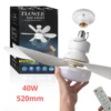 LED 40W Socket Ceiling Fan with Light, 20.5in Screw Ceiling Fans with Lights with Remote, For Bedroom/Garage/Kitchen 1