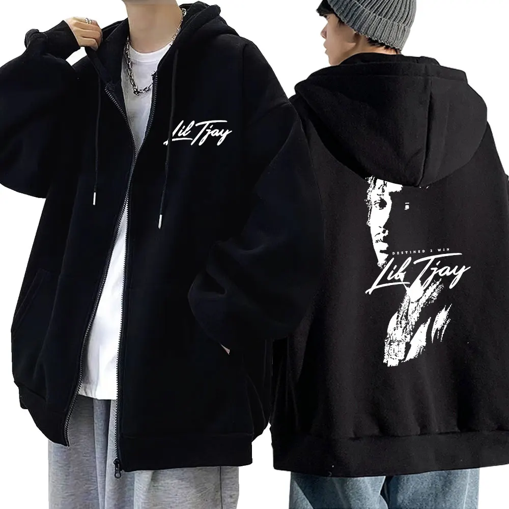 

Толстовка Rapper Lil Tjay на молнии судьба 2 Win музыкальный альбом принт Мужская свободная модная толстовка на молнии хип-хоп Уличная одежда куртки