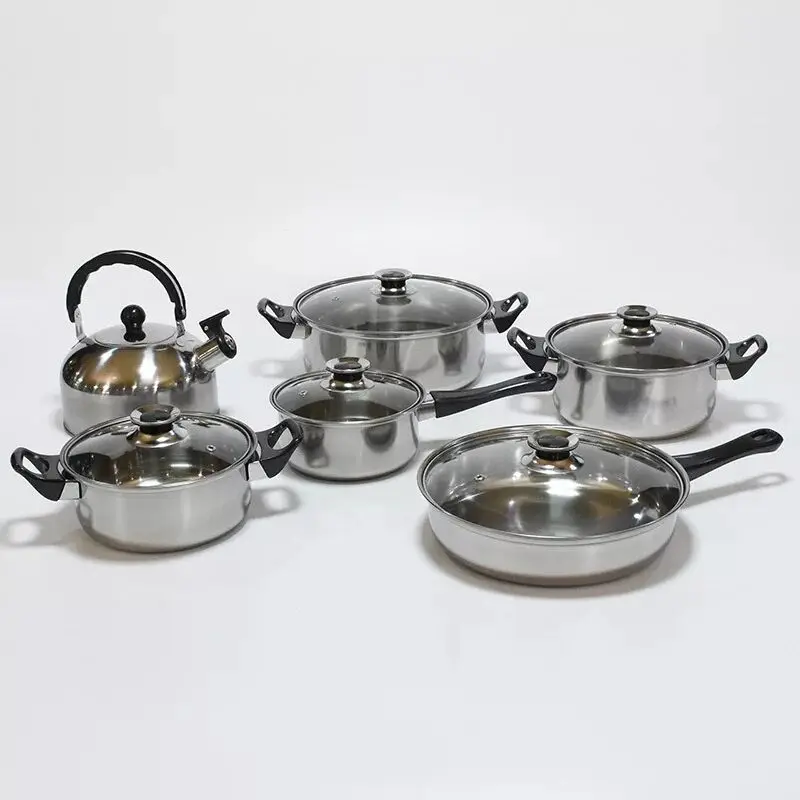 8PCS Stainless Steel Cookware Set 16 18 20 24cm Casserole Induction Pot All  Stovetop - AliExpress