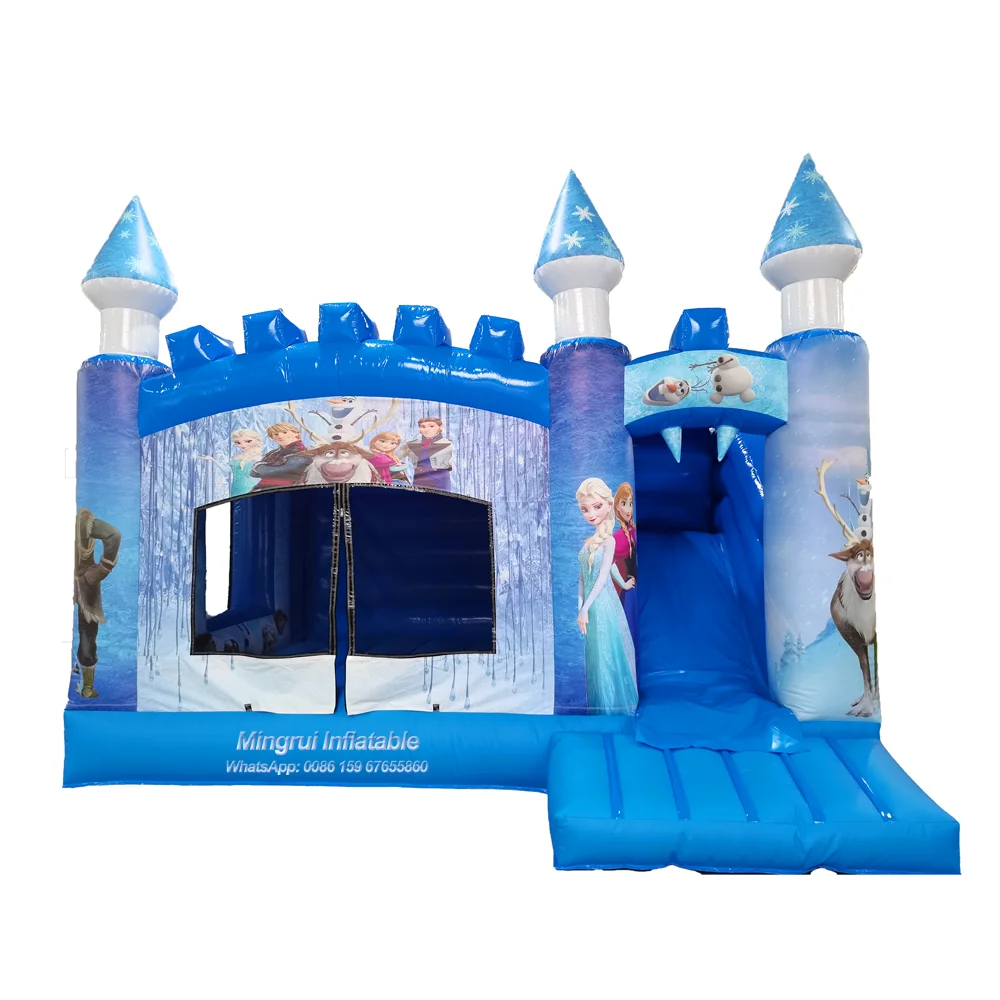 Inflatable Blue ice Jump Bouncing House Bouncy Castle Slide Combo World