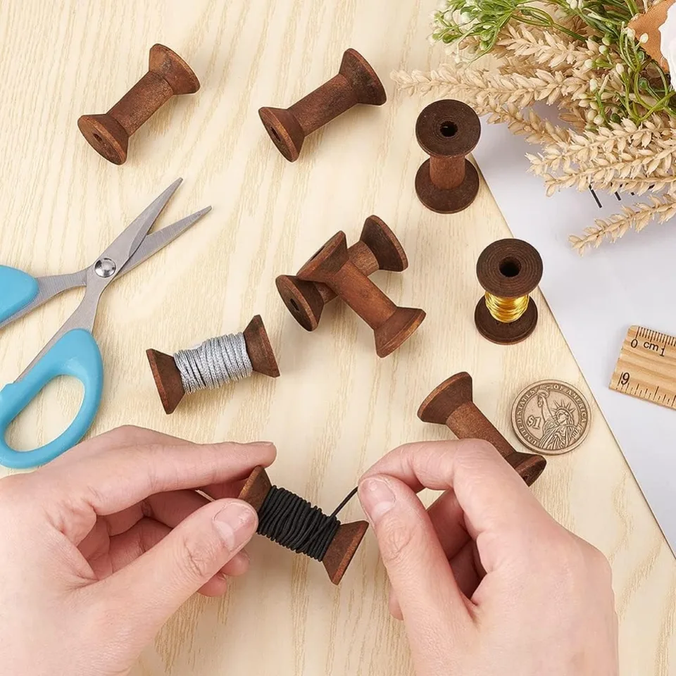 10 Bobine Di Legno Vuote Per Cucito E Fai Da Te – Perfette Per Craft, Spago E Decorazioni