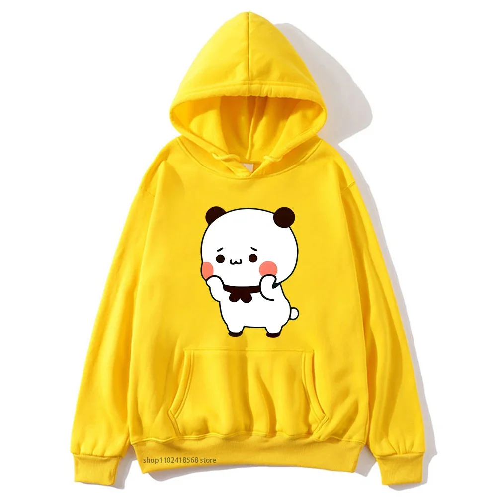 Panda and Brownie Bear Couple Hoodies Cute Kawaii Bubu and Dudu Graphic Sweatshirt Women Men's Clothes Kawaii Casual Korean Styl