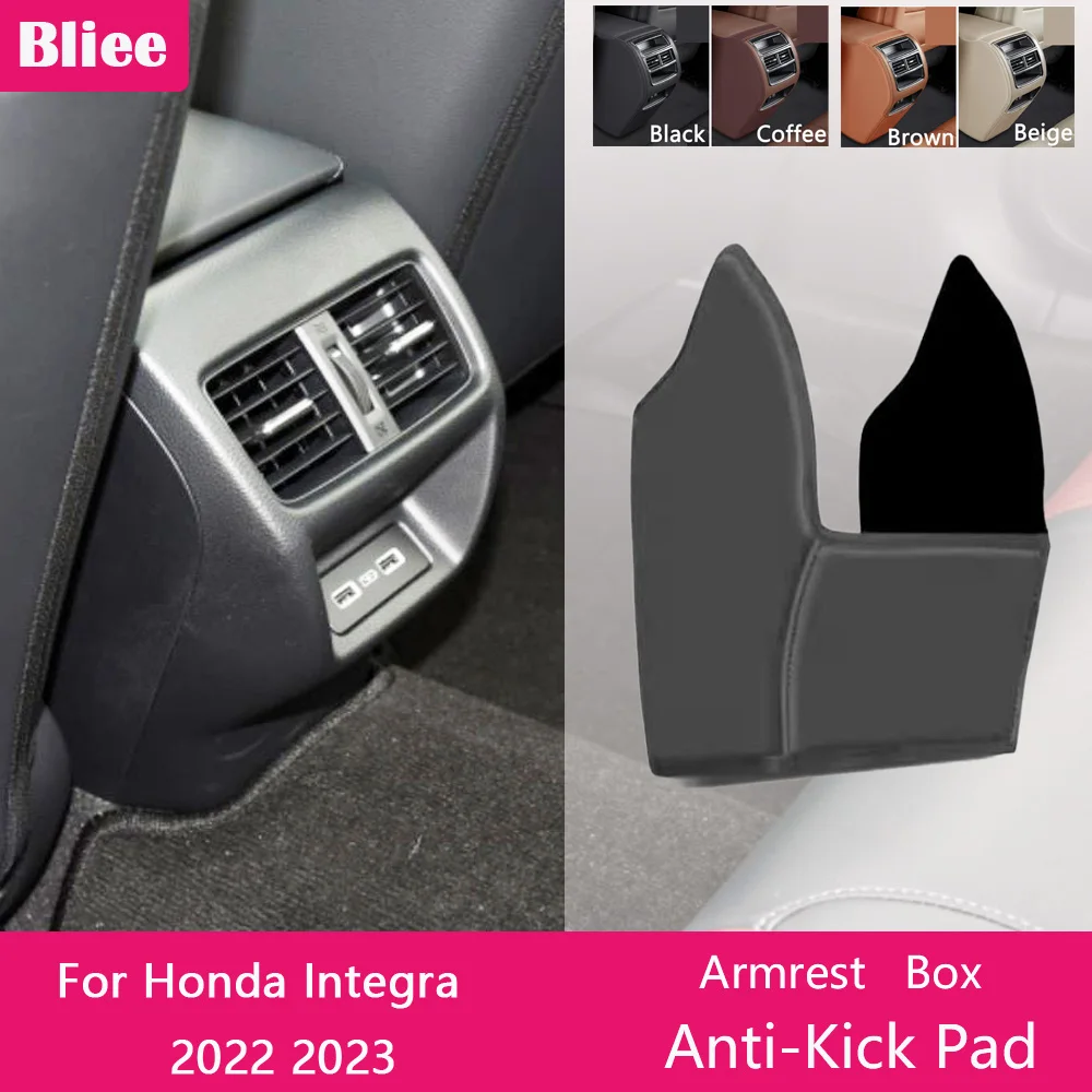 

For Honda Integra 2022 2023 Rear Armrest Box Anti Kick Pad Microfiber Leather Protection Cover Mat Car Accessories