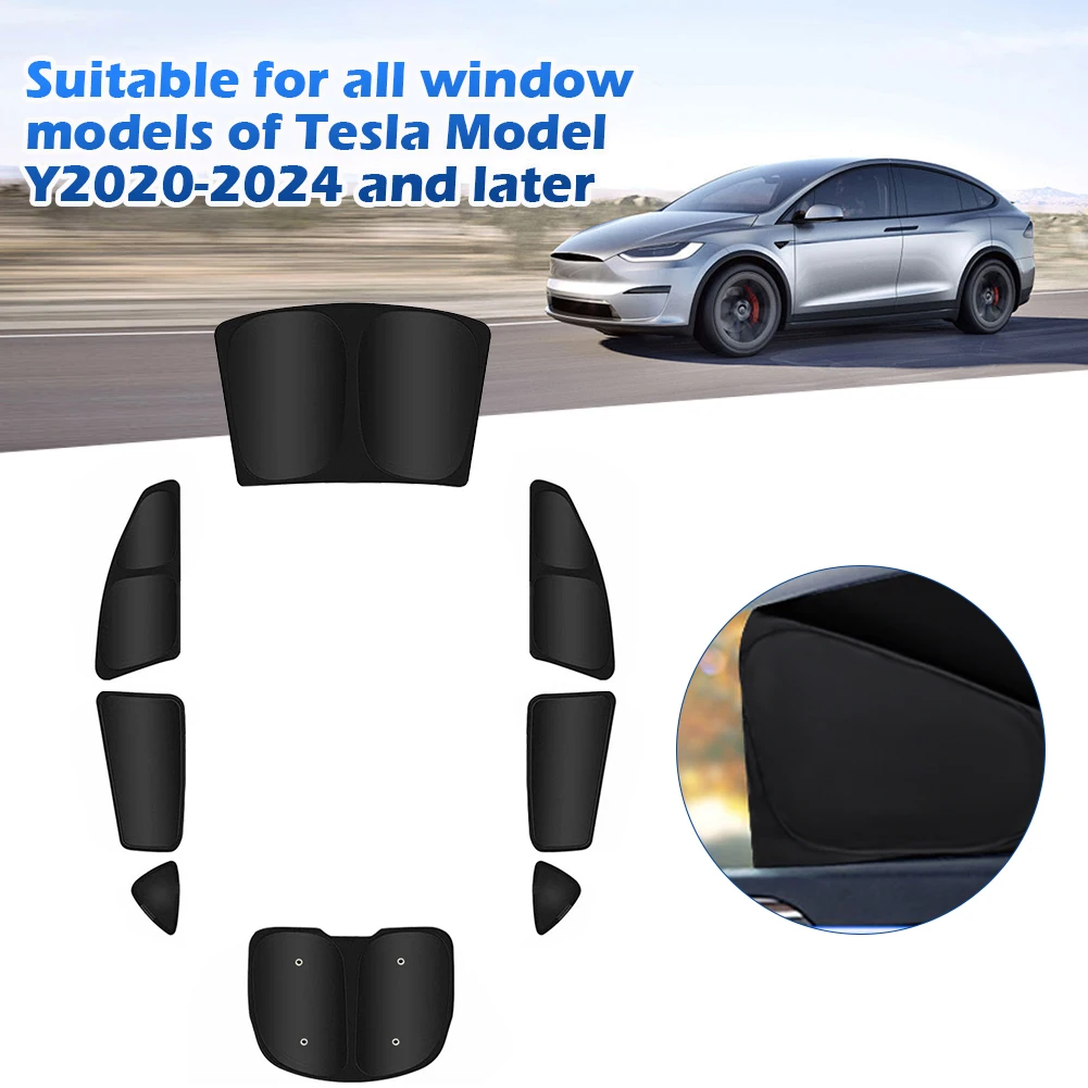 8Pcs/Set Car Multi Sun Shade Car Windows Sun Shade Total Blackout Sun Visors for Tesla Model Y 2020-2024 Accessories