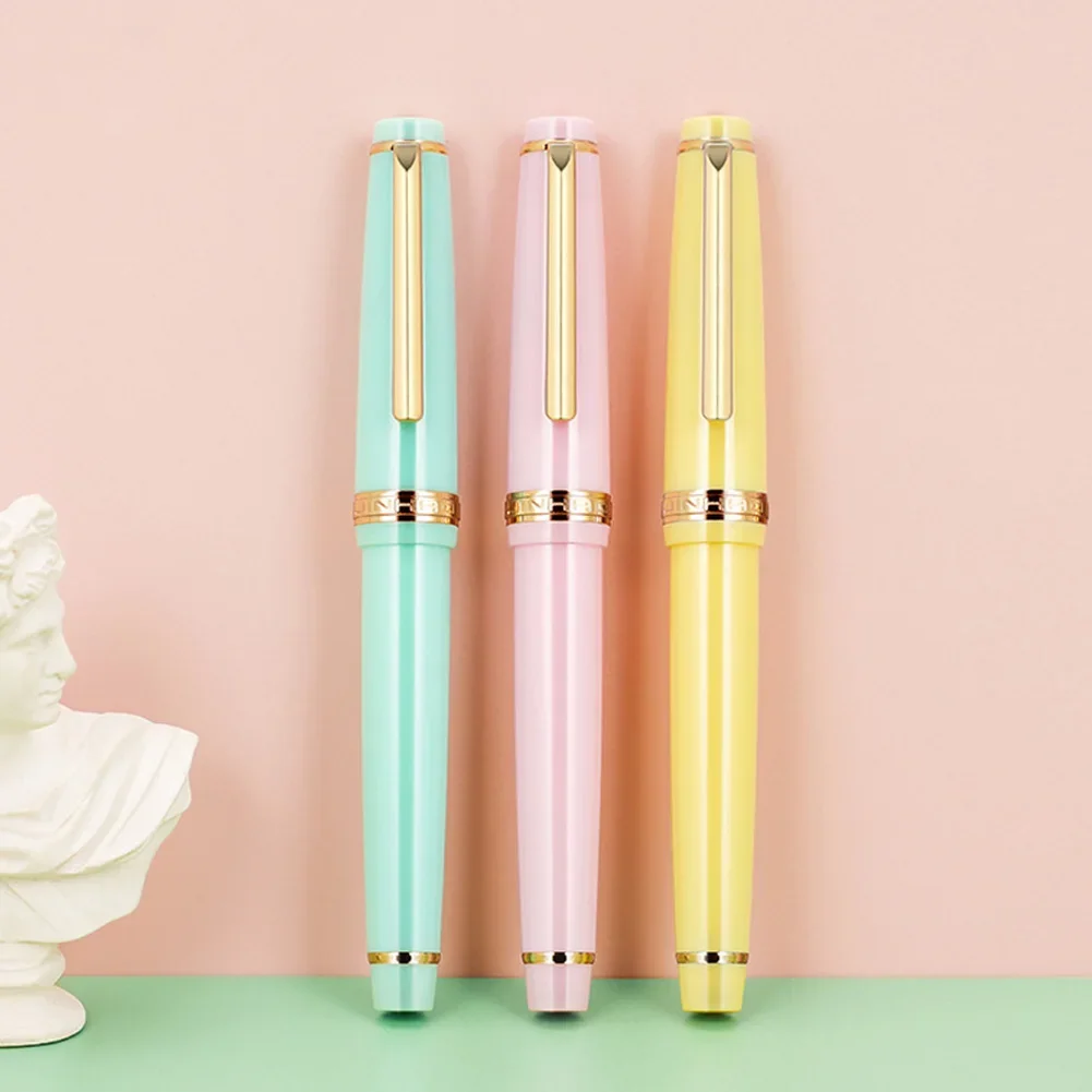 

Jinhao 82 красочная перьевая ручка акриловая чернильная ручка вращающаяся Золотая EF F Перо элегантная деловая офисная ручка