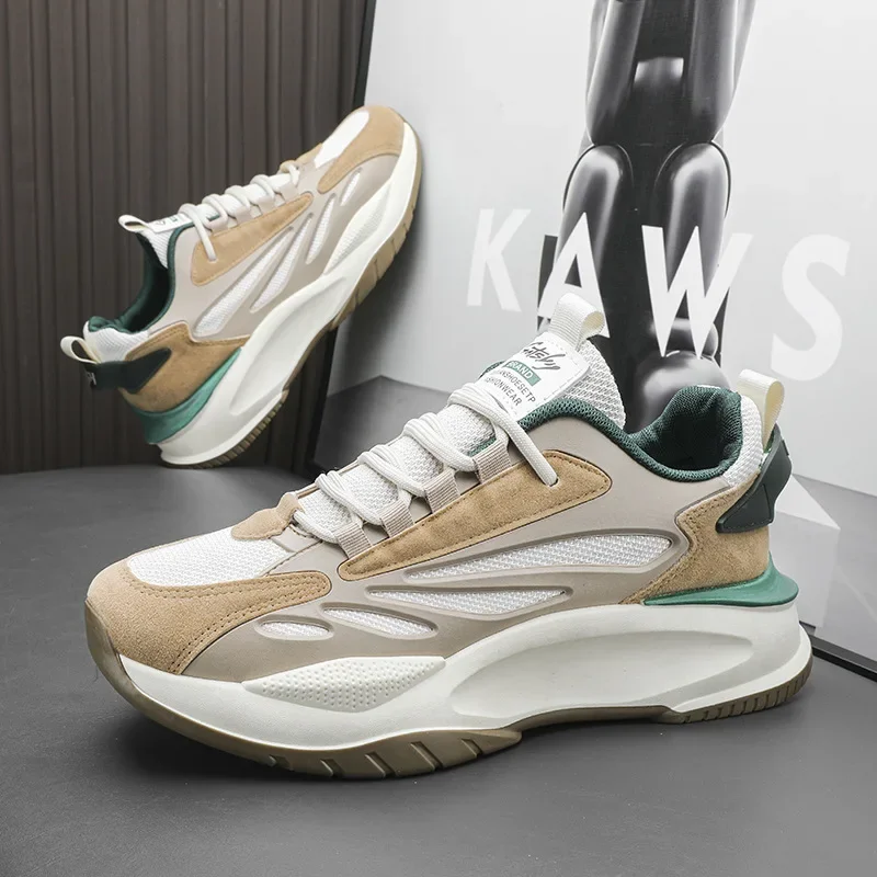 

Men's Casual Sports Shoes Fashion Breathable Mesh Tennis Sports Running Vulcanized Shoes Comfortable Thick-soled Shoes