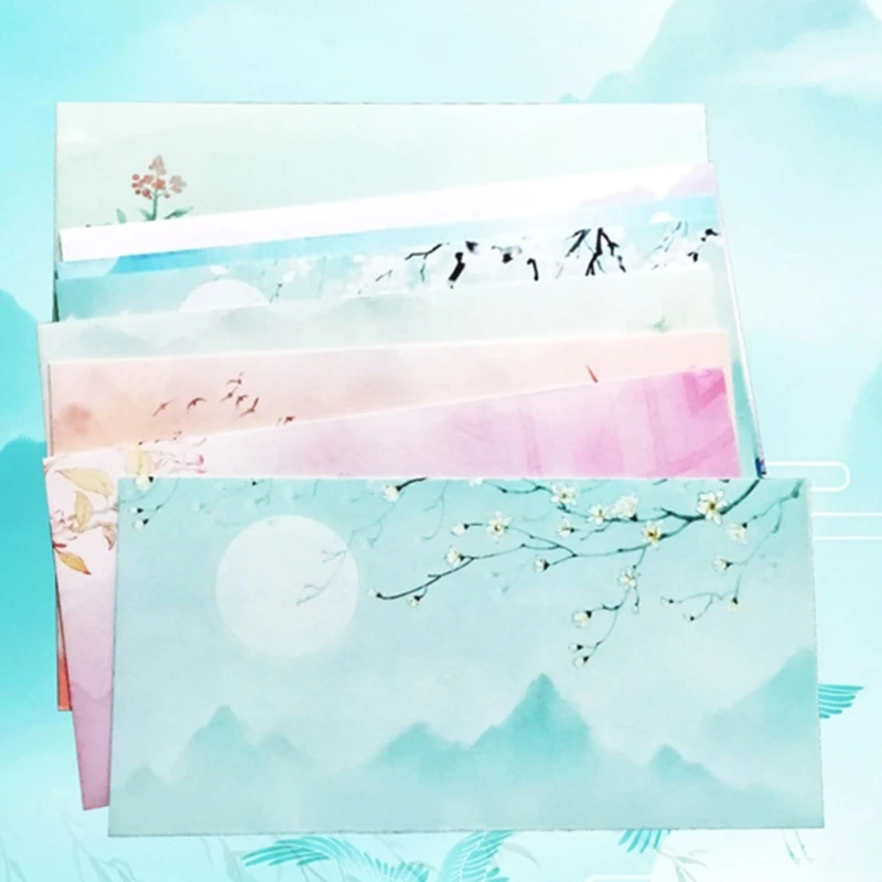 Chinese Writing Paper and Envelopes Set Stationery Paper Double Side Colored Letter for Student Girls | writing paper set