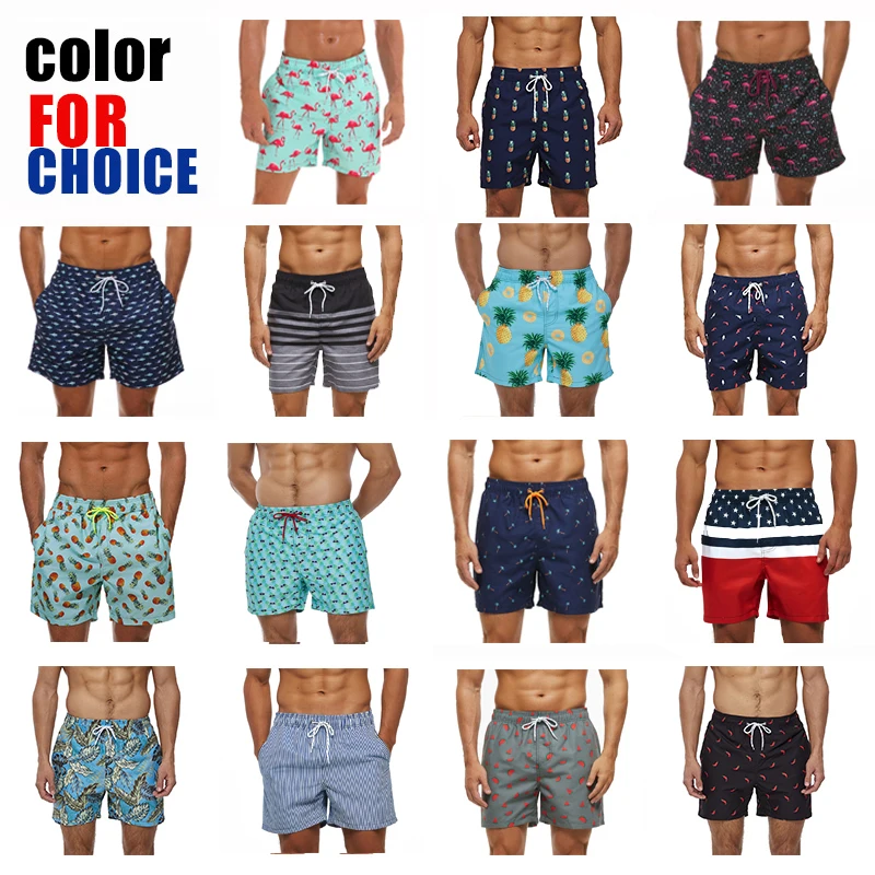 Summer Mens Shorts Fashion Polyester Quick Dry Board Shorts Male Sport Gym Swimsuit Surf Swim Trunks For Man