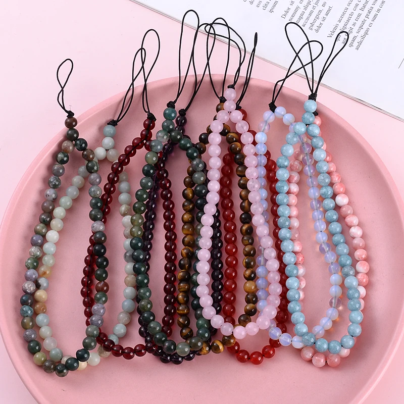 New life New Super sale Anti Lost Phone Strap Telephone Stone Be Natural Jewelry 6mm