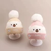 Cute Plush Ball Baby Woolen Hat Cartoon Bear Kids Ear Protection Cap 0-2year Children Winter Warm Pullover Cap Knitted Beanies 6