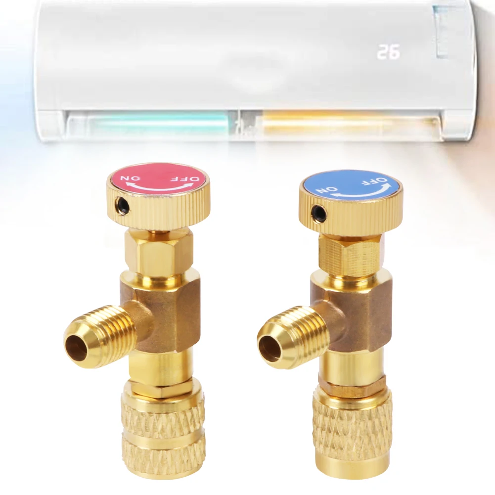 

Air Conditioning Refrigerant Safety Valve R410A R22 1/4 " Refrigeration Charging Safety Liquid Adapter Hand Tool Parts