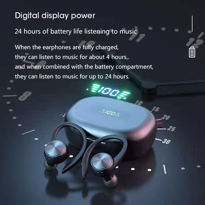 New TWS R200 Bluetooth Headphones Wireless Stereo Earphones Sports Wireless Earbuds Ear Hook Waterproof Headset with Microphone