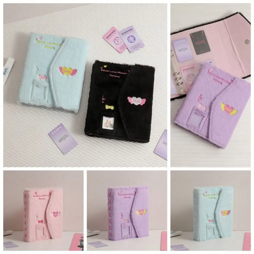 3 Inch Photo A5 Kpop Idol Photocard Binder Loose-leaf Book Jacket Idol Photo Album Plush 6-hole Card Holder Fans Supplies