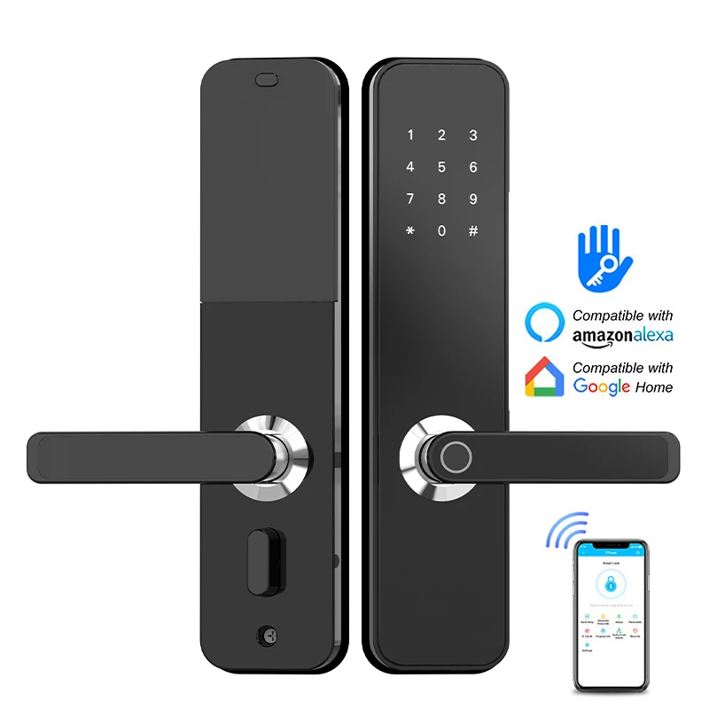 

Anti-thieft 6068 Mortise Fingerprint Bluetooth Password NFC Unlock Smart Lock Work With Gateway Connect to Alexa Google Home