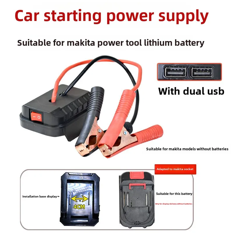 Universal Battery Adapter Charger for Makita 18V Lithium Battery Power Tools Electric Wrench Grinder Hammer Car Emergency Start