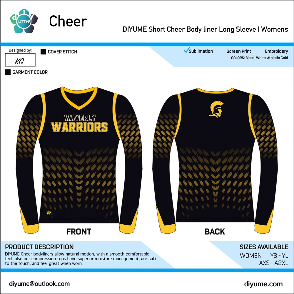 

Customized Women Girls Long-sleeved Cheerleading Team Uniform V-neck Breathable Comfortable Dance Clothes New Sublimation Print