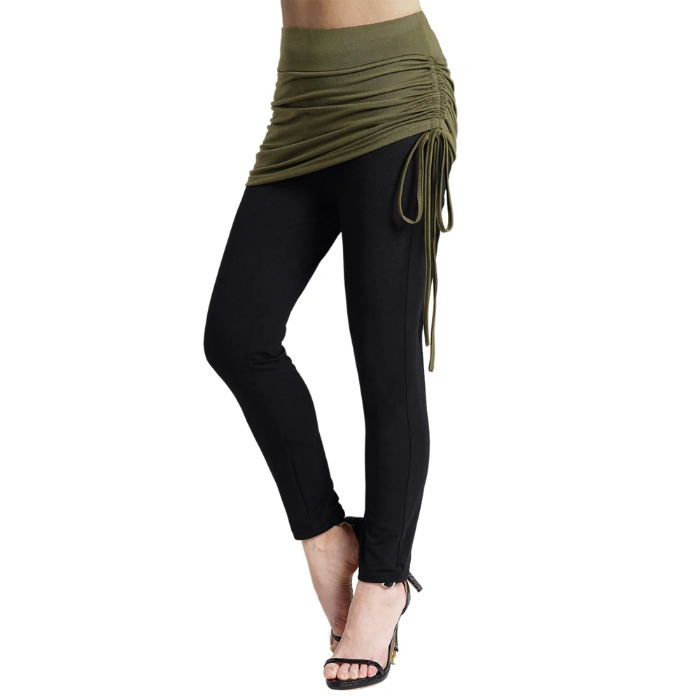 

Female Contrast Colorblock Leggings For Summer Pants Cinched Elastic High Waisted Long Leggings