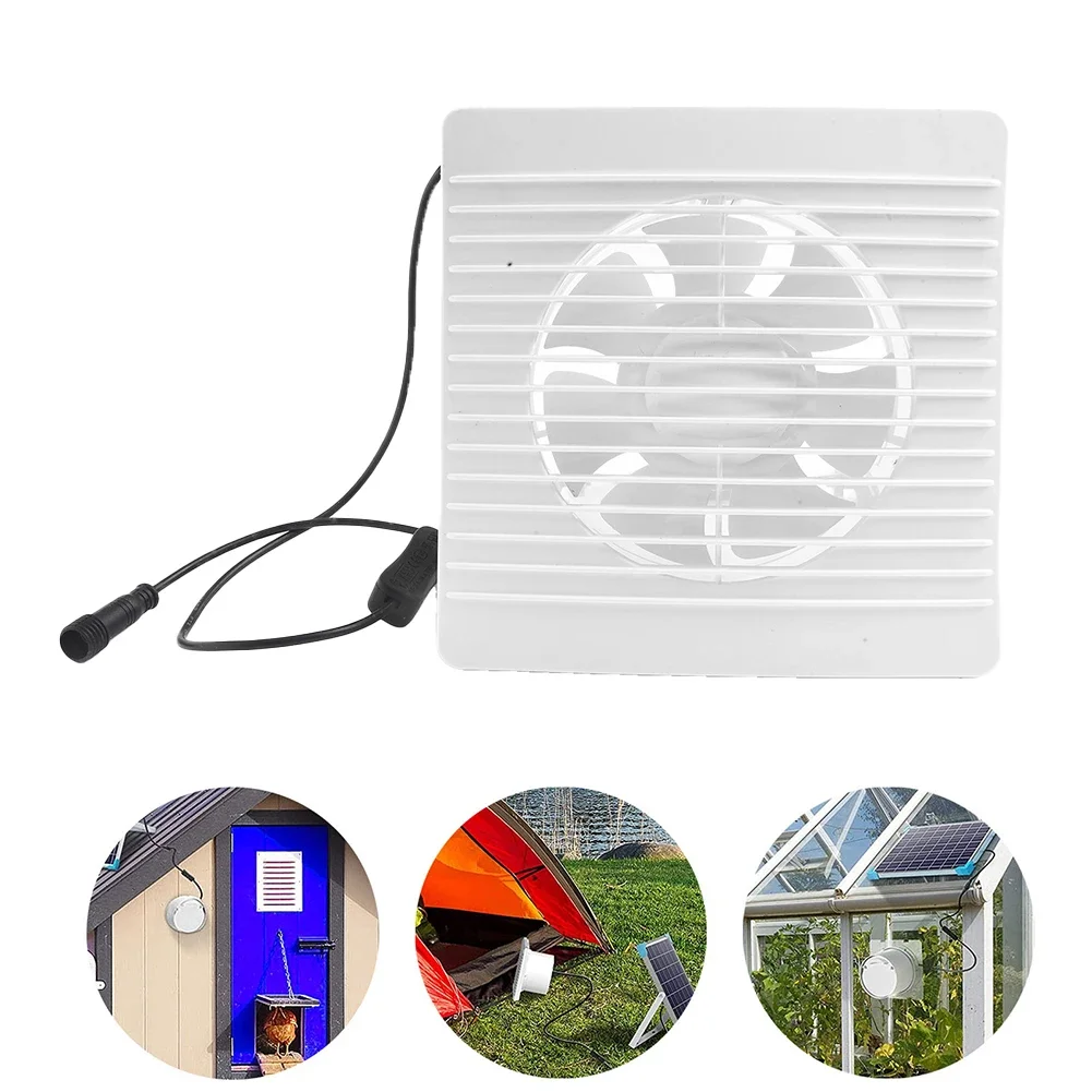 1pc Fan 12V Bathroom Extractor Fan Silent Fan Solar Vent Fan For