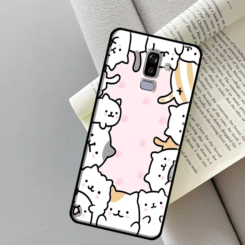 Cute Kawaii Cat Case For Samsung Galaxy J4 J6 Plus A6 A7 A8 A9 J8 2018 A3 A5 J1 2016 J3 J5 J7 2017 Cover — view 3