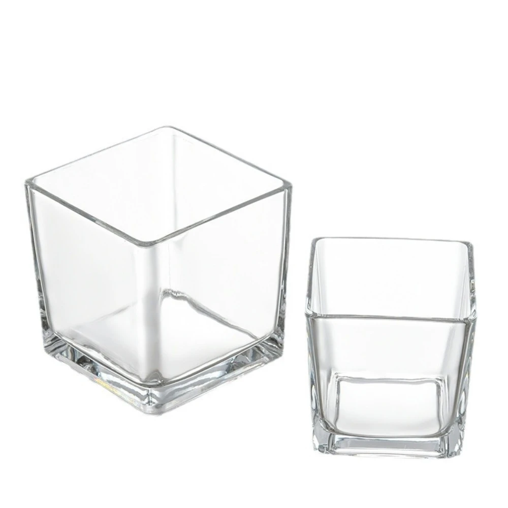 Geometry Square Candlestick Incense Making Candles Jar Supplies Transparent Glass Home Bedroom Desktop Decor DIY Tea Cup Gifts candle holders