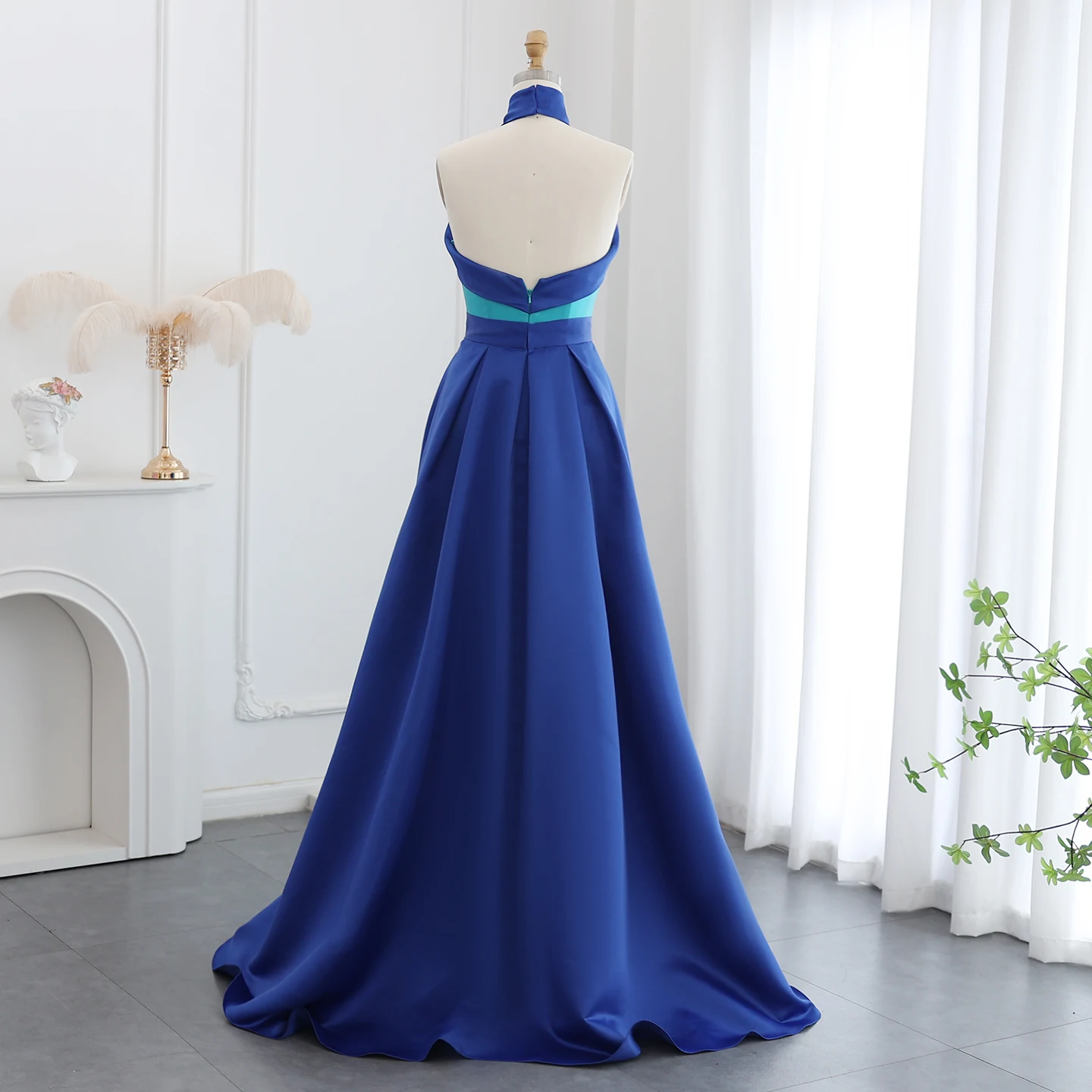 Sharon Said Arabic Contrast Halter Turquoise Evening Dress with Royal Blue Overskirt Wedding Party Gowns SF012 Customized - AliExpress 320 Sharon Said Arabic Contrast Halter Turquoise Evening Dress with Royal Blue Overskirt Wedding Party Gowns SF012 Customized - AliExpress 320