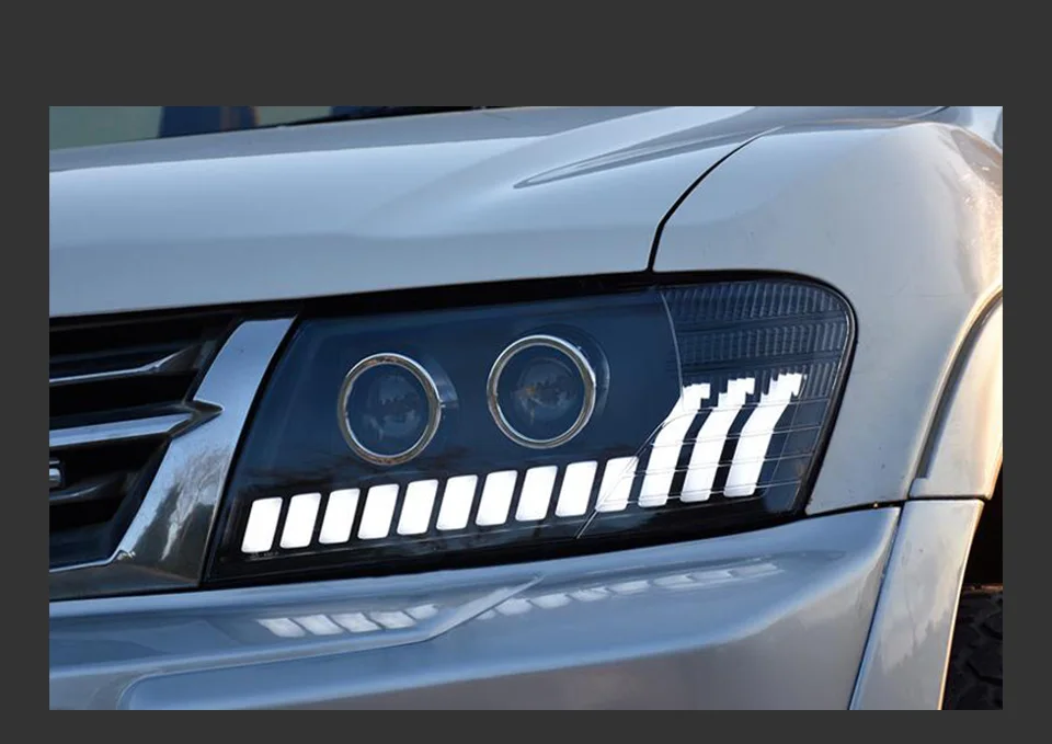 AKD Head Lamp for Pajero V73 LED Headlight 2004-2016 Headlights V77 V75 DRL Turn Signal High Beam Angel Eye Projector Lens