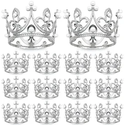 Elegant Gold & Silver Mini Pearl Crown Topper - Cake & Cupcake Decoration - 30PCS (Silver)
