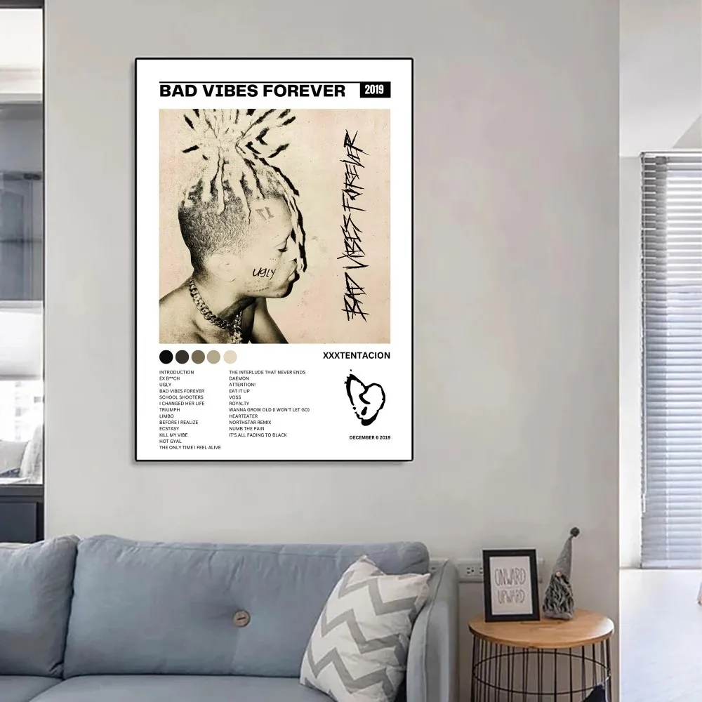 Vintage Posters Hip Hop Z-XXXTentacion Poster No Framed Poster Kraft Club Bar Paper Vintage Wall Art Painting Bedroom Study Stickers Poster Prints