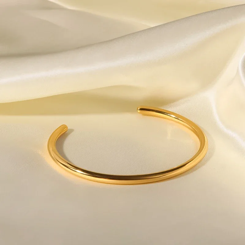 ELAN Open Simple Geometric Cuff Bangles for Women Fashion Smooth Elegant Jewelry