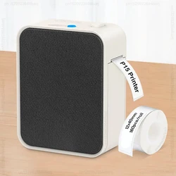 Compact Wireless Bluetooth Thermal Label Printer with Label Stickers (Black flannel)