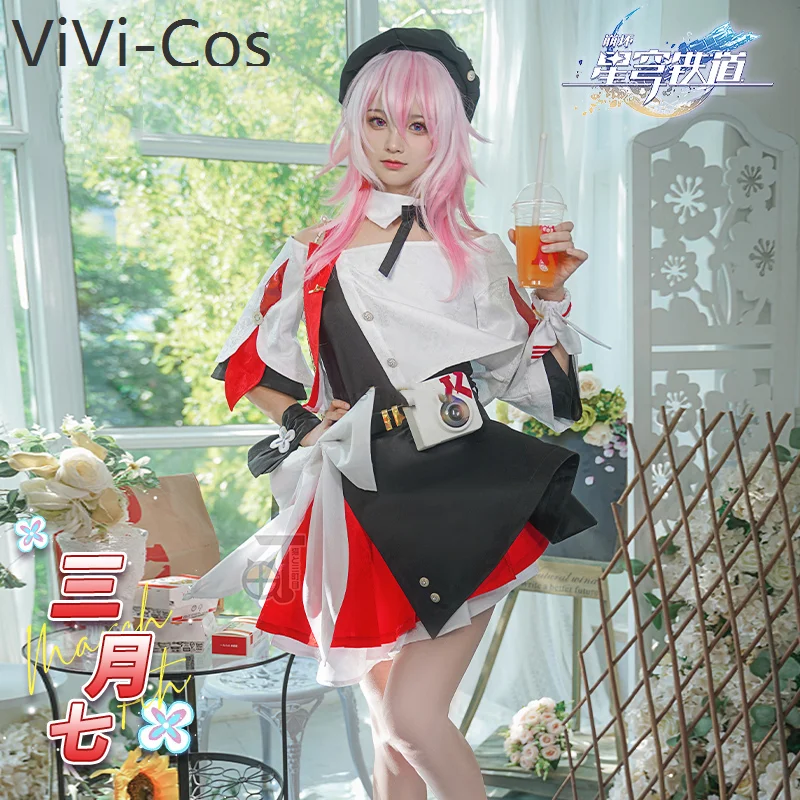 

ViVi-Cos Honkai: Star Rail March 7th Game Suit Sweet Lovely Uniform Cosplay Costume Halloween Party Role Play Outfit Women