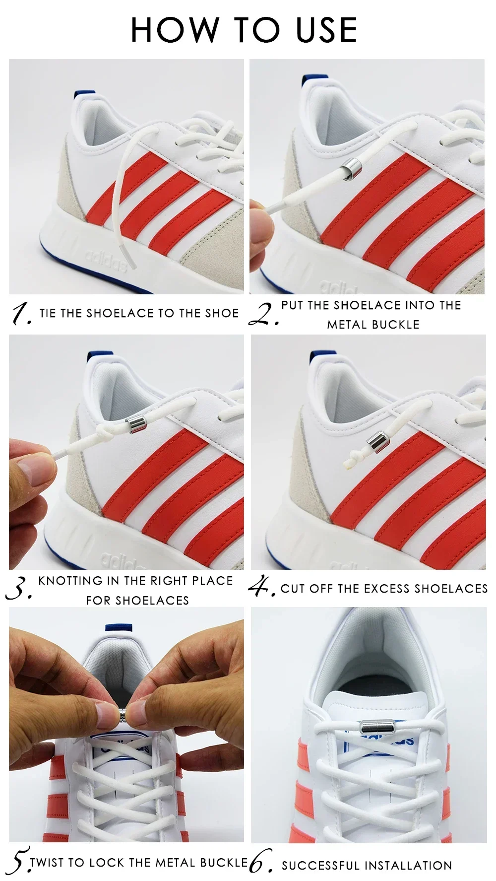 Elastic No Tie Shoelaces Semicircle Shoe Laces For Kids and Adult Sneakers Shoelace Quick Lazy Metal Lock Laces Shoe Strings shoelaces without ties shoe laces elastic shoelaces elastic shoe laces