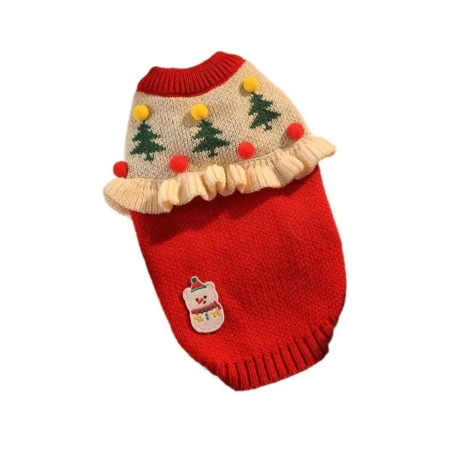 Christmas Pet Cat Costumes Sweater Cute Kitten Santa Claus Clothes For Small Medium Dogs Holiday Party Dress Warm Winter Clothes 6