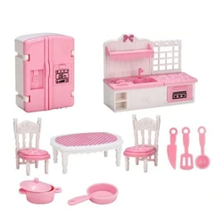 Miniature Home Furniture Set with Doll Accessories for Every Room - Perfect Gift (Kitchen)