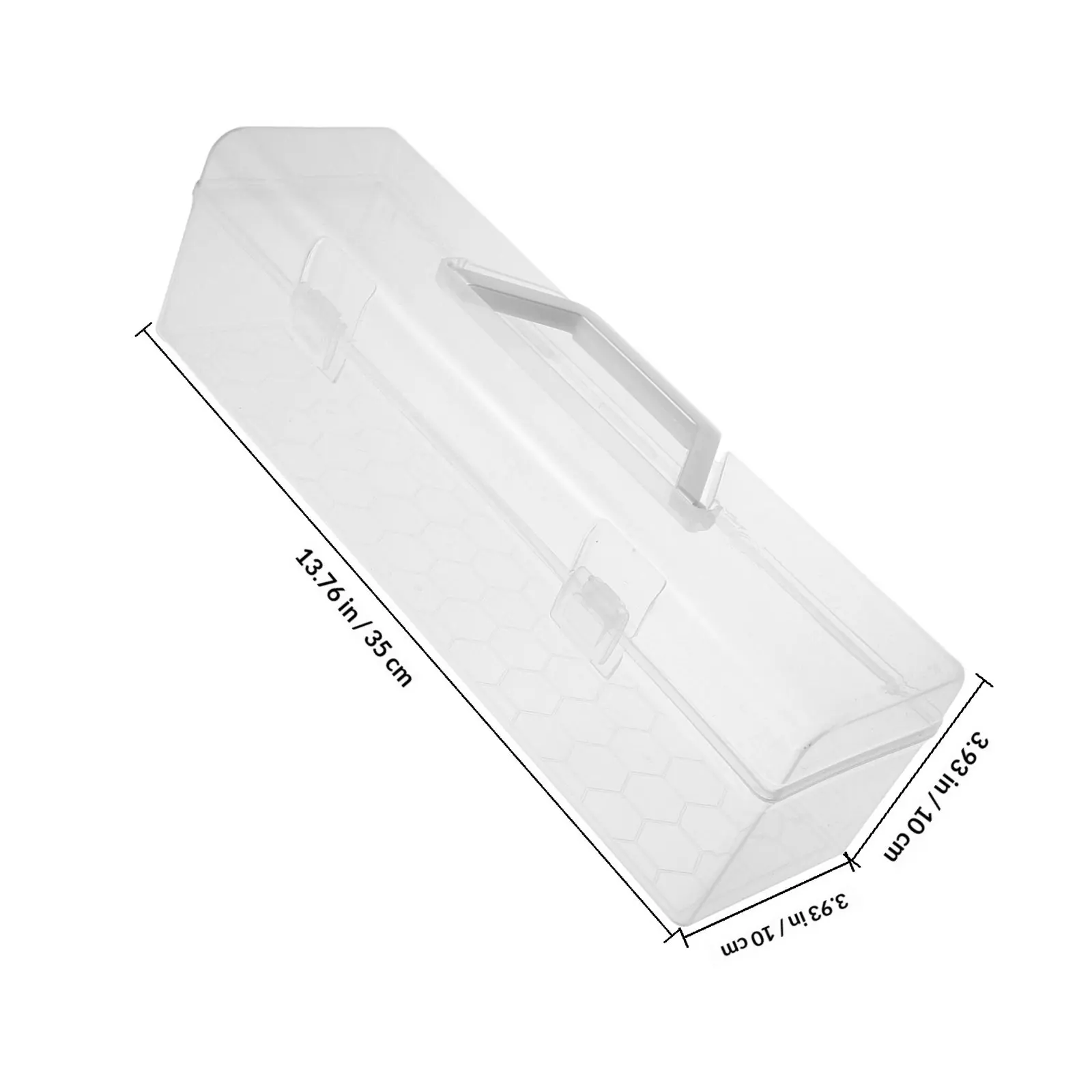 투명한 휴대용 보관 상자 두꺼운 플라스틱 손잡이 뚜껑 그림 붓 연필 케이스 네일 헤어 액세서리 정리함 수채화 물감 보관함