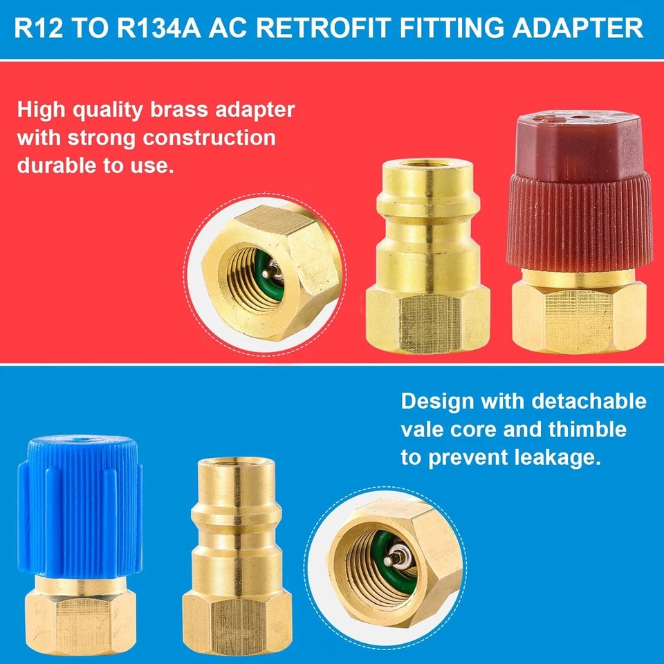 Kit Adattatore Aupoko Per Aria Condizionata - Conversione Da R12/R22 A R134A, Con Valvole - Foto 3