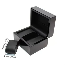 Luxury Piano Lacquer Wooden Watch Storage and Display Box - 1 slots (Black)