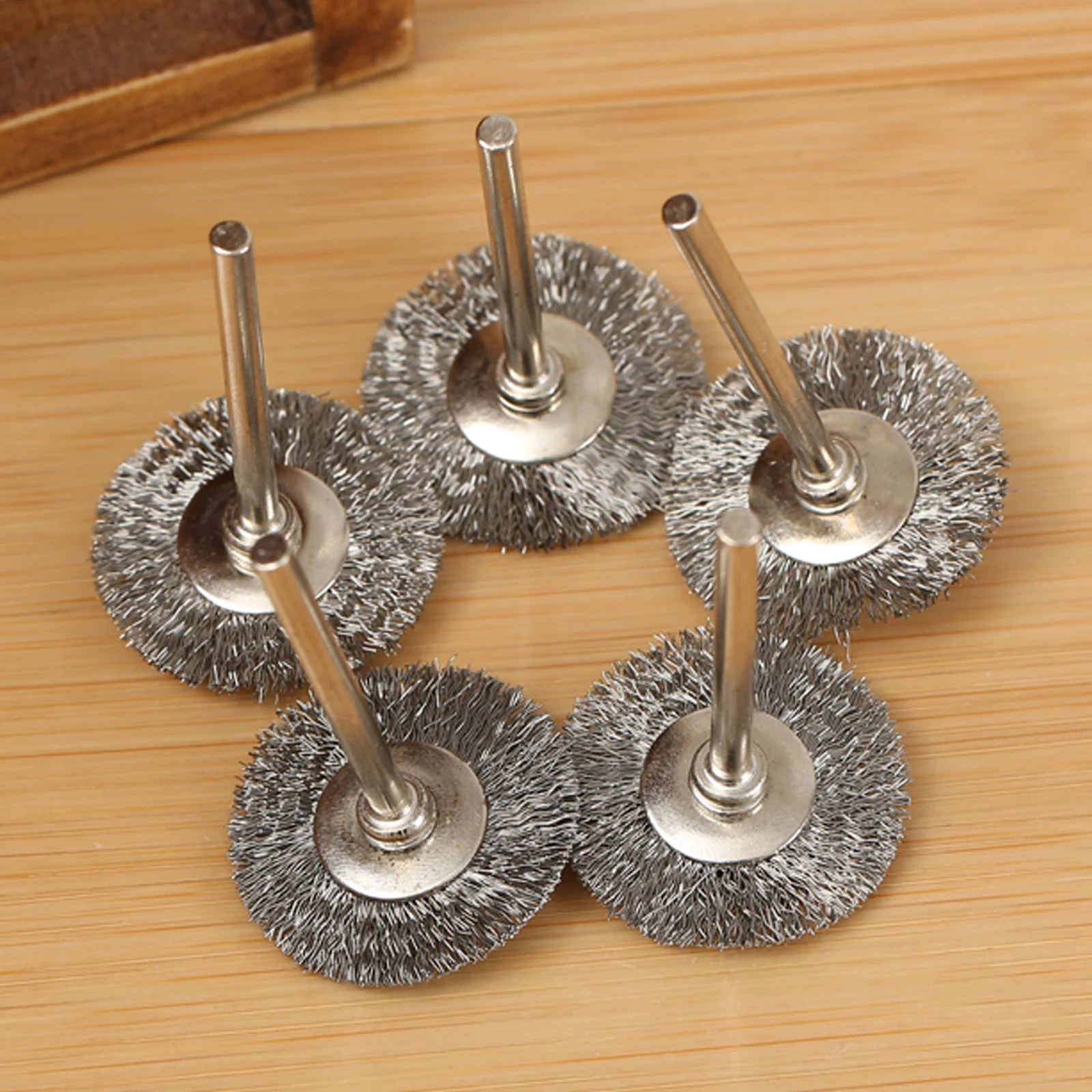 5Pcs 25mm Stainless Steel Wire Wheel Brushes Set for Mini Drill Grinder Rotary Tools Polishing Dremel Brush Dremel Accessories